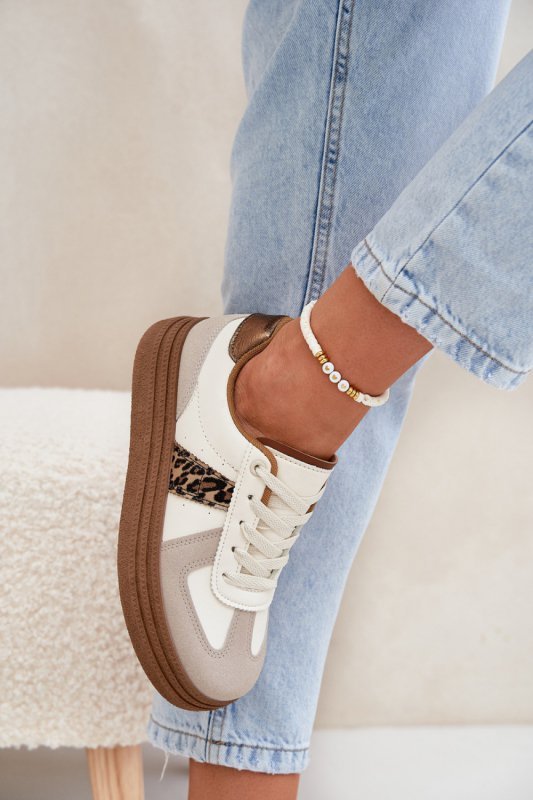 Buty Sportowe Model Lincidi 7590 Beige Panterka - Step in style