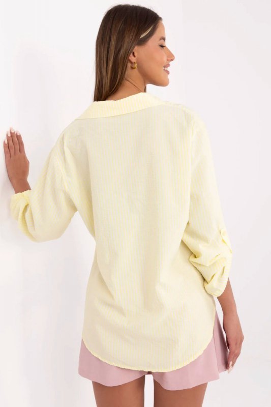 Koszula Damska Model MO-KS-1804.92 White/Yellow - Italy Moda