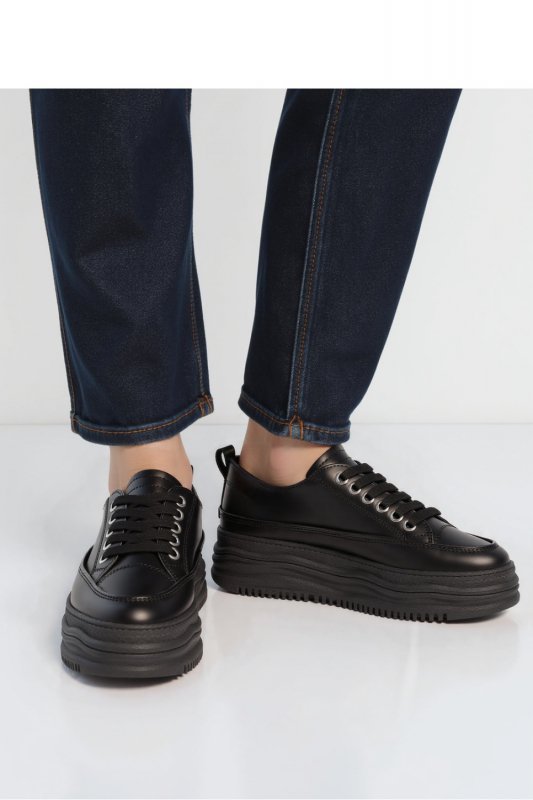 Damskie Sneakersy PLATFORMIA ? Black - Inello