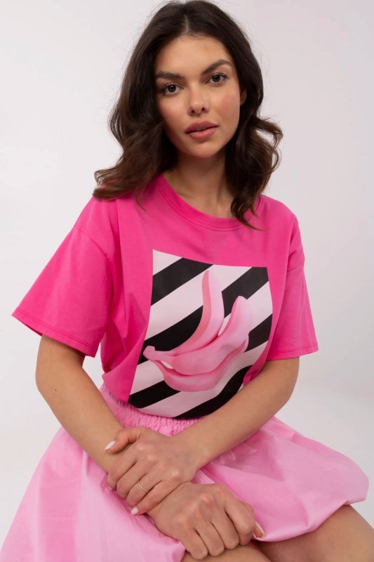 T-shirt Damski Model MI-TS-M3221.40P Dark Pink - Italy Moda