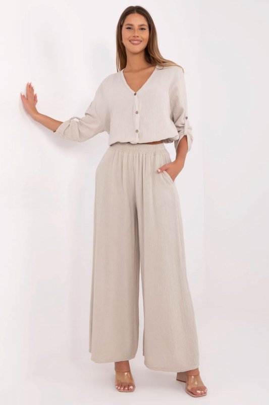 Spodnie Damskie Model MI-SP-2563.84 Beige - Italy Moda