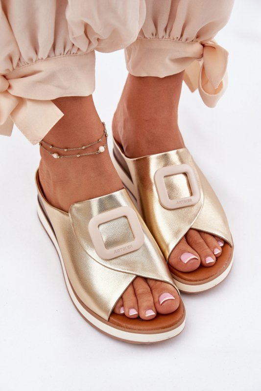 Sandał Klapki Model Artiker 56C2146 Gold - Step in style