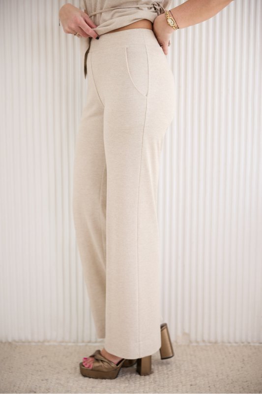 Spodnie Damskie Model M419LX Lurex Beige - La Aurora