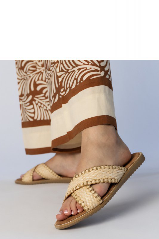 Sandał Klapki Model Ellinara JB1949 Beige - PRIMO