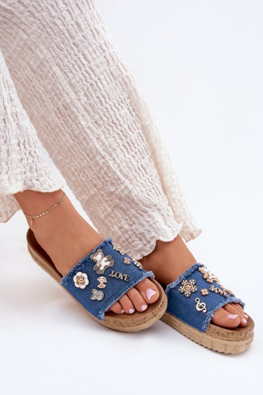 Sandał Klapki Model Rigasta M536 Navy - Step in style