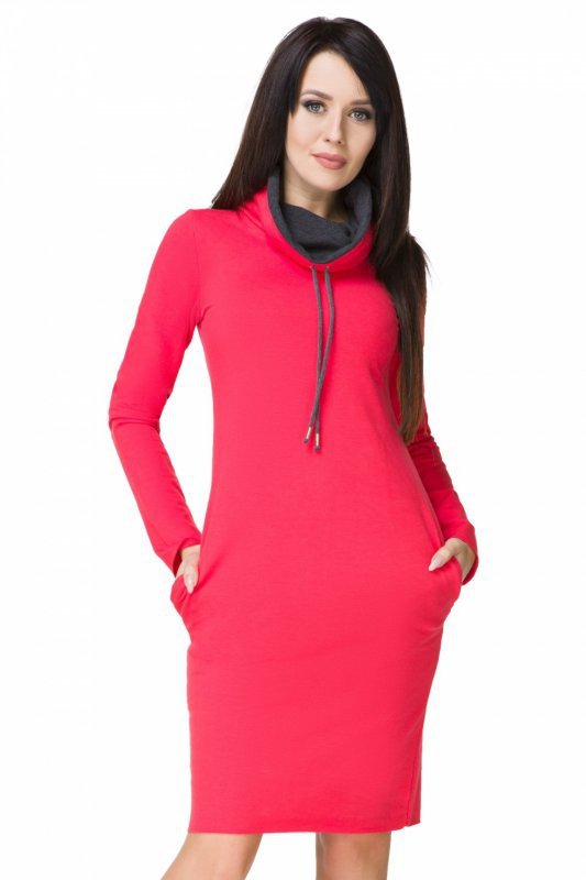 Sukienka model Kaja12 Coral/Dark Gray - Tessita