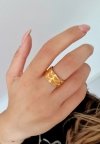Ring 18,30 mm, goldener Edelstahl