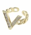 Goldring 17,00 mm. vergoldete Verlobung Xuping