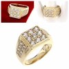 Goldring 18,60 mm. vergoldete Verlobung Xuping