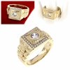 Goldring 18,60 mm. vergoldete Verlobung Xuping