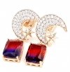 gold plated earrings with exclusive cubic zirconia