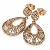 gold plated earrings with exclusive cubic zirconia