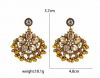 Golden earrings silk flowers