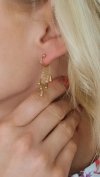 gold earrings made of stainless steel