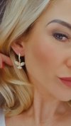 gold plated earrings with exclusive cubic zirconia