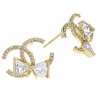 gold plated earrings with exclusive cubic zirconia