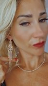 EARRINGS GOLD LONG ZIRCONIA WEDDING WEDDING