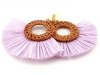 Golden earrings silk flowers