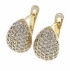 gold plated earrings with exclusive cubic zirconia