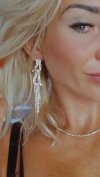 EARRINGS GOLD LONG ZIRCONIA WEDDING WEDDING