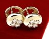 gold plated earrings with exclusive cubic zirconia