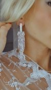 EARRINGS GOLD LONG ZIRCONIA WEDDING WEDDING