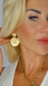 gold earrings made of stainless steel