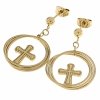gold earrings made of stainless steel