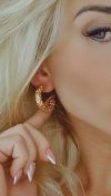 gold plated earrings with exclusive cubic zirconia