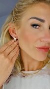 gold plated earrings with exclusive cubic zirconia
