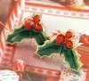 Golden earrings silk flowers