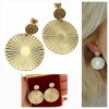 gold earrings made of stainless steel