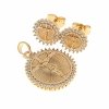 18k gold plated set pendant earrings xuping