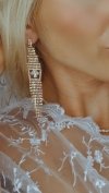 EARRINGS GOLD LONG ZIRCONIA WEDDING WEDDING
