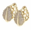gold plated earrings with exclusive cubic zirconia