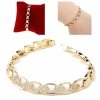3108 Bransoletka złota elegancka 18cm cyrkonie pozłacana 14k Viki Lady