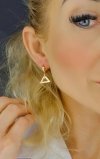 4522 Złote kolczyki cyrkonie pozłacane 18k Xuping wiszące 