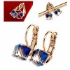 3829 Kolczyki złote Austrian Crystal cyrkonia pozłacane 18k Xuping wiszące