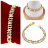 933a Bransoletka elegancka złota 18,5cm pozłacana 14k Xuping