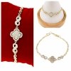 4000 Bransoletka złota elegancka cyrkonie 20cm pozłacana 14k Aisadi