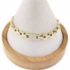 3535 Bransoletka złota elegancka cyrkonie 20cm pozłacana 14k Aisadi
