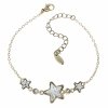 2314 Bransoletka elegancka Austrian Crystal złota cyrkonie 16,5+5 pozłacana 14k Xuping gwiazdki