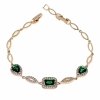 3346a Bransoletka złota cyrkonie 19cm pozłacana 18k Xuping 