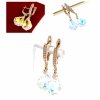 4366 Kolczyki złote Austrian Crystal cyrkonia pozłacane 18k Xuping wiszące
