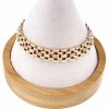 2660 Bransoletka cyrkonie złota 19cm pozłacana 18k Xuping