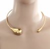 op343 Złoty łańcuszek naszyjnik stal chirurgiczna 316L sztywny choker 