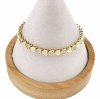 4821 Bransoletka złota elegancka cyrkonie 19cm pozłacana 14k Aisadi
