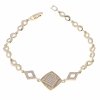 2111 Bransoletka złota elegancka cyrkonie 19cm pozłacana 14k Aisadi