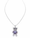 400c Srebrny naszyjnik 40+5cm pozłacany białym złotem Swaro Austrian Crystal miś