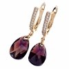 605b Kolczyki złote Austrian Crystal cyrkonia pozłacane 18k Xuping wiszące